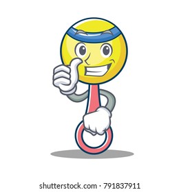 Thumbs up rattle toy character cartoon