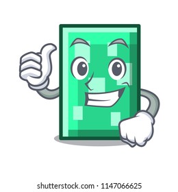 Thumbs up rectangle character cartoon style