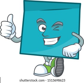 Thumbs up rectangle sticker paper character for company note