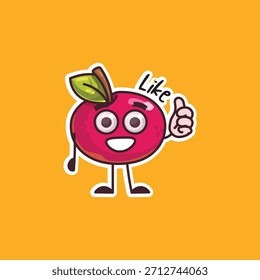 Pulgares hacia arriba rojo Apple Positive Sticker