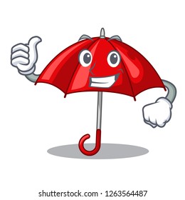 Thumbs up red umbrellas isolated in a mascot
