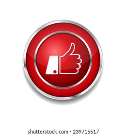 Thumbs Up Red Vector Icon Button