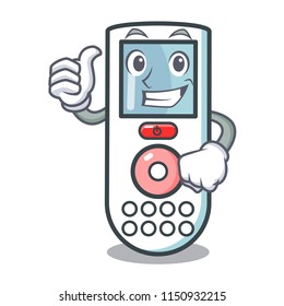 Thumbs up remote control character cartoon