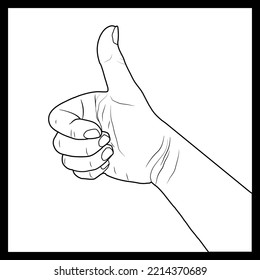 Dreh die rechte Hand hoch. Sehr gute Daumen hoch. Zeichen für die erledigte Arbeit. gute Arbeit. Sehr gute Daumen hoch. Zeichen für die erledigte Arbeit. gute Arbeit.
