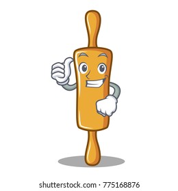 Thumbs up rolling pin character cartoon