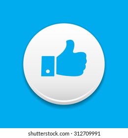 Thumbs Up Round White Icon 