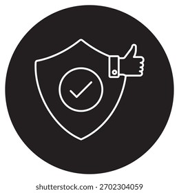 Icono de Aprobación de seguridad, Aprobado por seguridad, Seguro verificado, Aprobación otorgada, Confirmación positiva, Vector