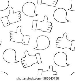 Thumbs up seamless pattern