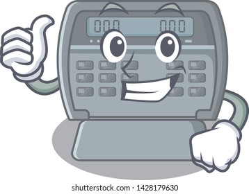 Thumbs up security alarm in the mascot shape