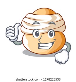 Thumbs up semla sweet cream easter buns character
