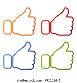 Thumbs Up Set Outline