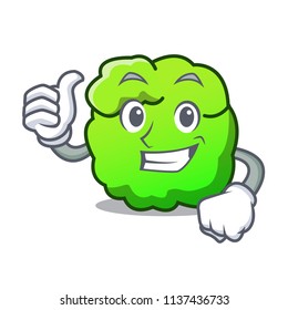 Thumbs up shrub character cartoon style