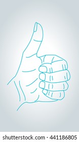 Thumbs up sign hand gesture. 