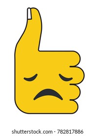 Thumbs Up Sign Illustration. Disappointed Face Emoji vector illustration.