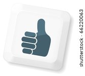Thumb`s up sign on computer key. Vector keyboard collection.