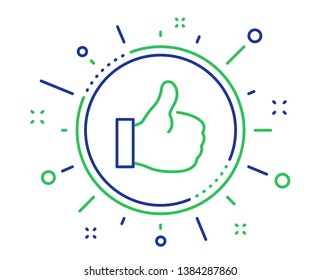 Thumbs up sign. Positive feedback, social media symbol. Quality design elements. Technology like button. Editable stroke. Vector