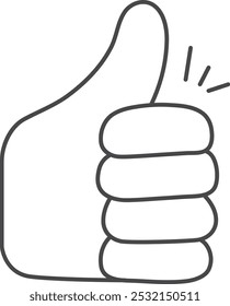 Un signo de pulgar hacia arriba con un fondo blanco