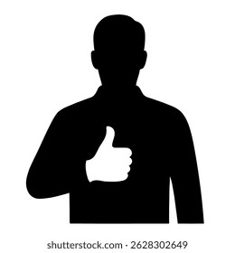 Imagem vetorial de ilustração com silhueta para cima para feedback positivo e aprovação do vetor de elemento de design