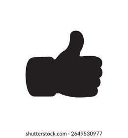 Thumbs up silhouette vector isolated on white background