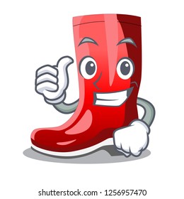 Thumbs up single of boots isolated on mascot