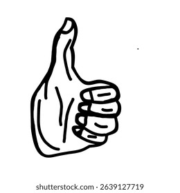thumbs up sketch fits perfectly to complement the white background design