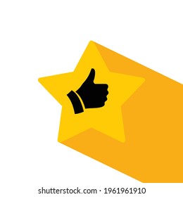 Thumbs up sketch icon for web and mobile. Hand drawn vector. Like and star.