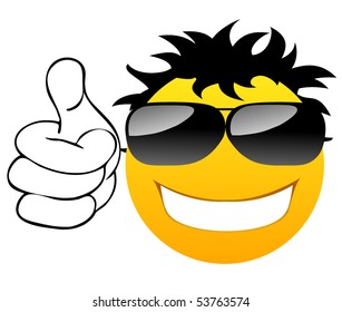 Thumbs up Smile with glasses.