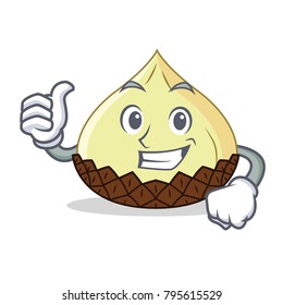 Thumbs up snake fruit character cartoon