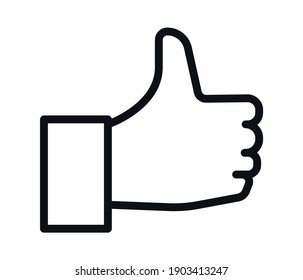 Thumbs up for social networking services, internet forums, news websites and blogs. With the thumbs up icon.
