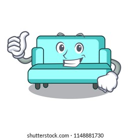 Thumbs up sofa character cartoon style