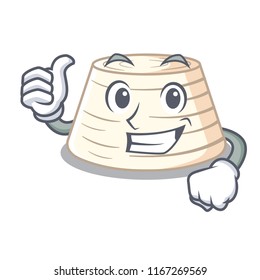 Thumbs up soft italian ricotta cheese character cartoon