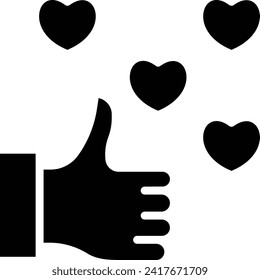Thumbs Up solid and glyph vector illustration