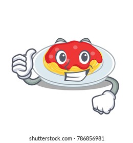 Thumbs up spaghetti character cartoon style