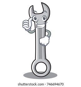 Thumbs up spanner character cartoon style