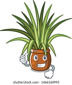 Thumbs up spider plant isolated with in mascot