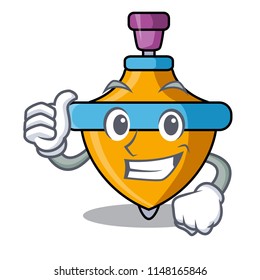 Thumbs up spinning top character cartoon