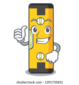 Thumbs up spirit level in the mascot shape