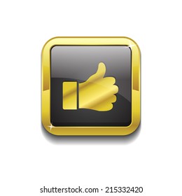 Thumbs Up Square Vector Golden Black Web Icon Button
