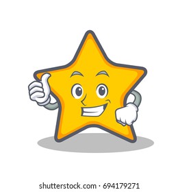 Thumbs up star character cartoon style