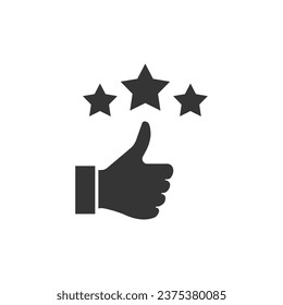 Thumbs up with stars symbol on a transparent background