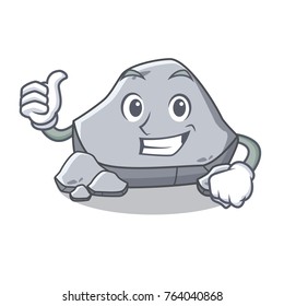 Thumbs up stone character cartoon style