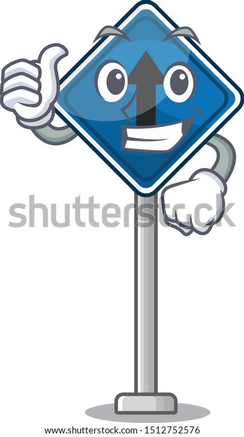 Thumbs up straight\
ahead sign character\
shape
