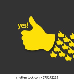 Thumbs Up Symbol Design Background