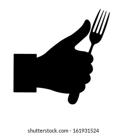 Thumbs Up symbol icon with fork