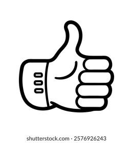 Thumbs Up Symbol in Line Art – Minimalist Vector Design
