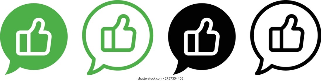 Thumbs up Symbol Vector Art Set.
