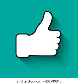 Thumbs up symbol. Vector icon. Like Icon. Like Icon Flat 