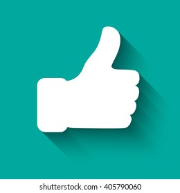 Thumbs up symbol. Vector icon. Like Icon. Like Icon Flat 
