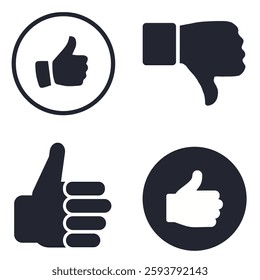 thumbs up symbol vector illustration set