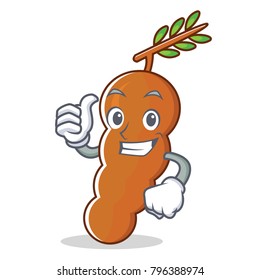 Thumbs up tamarind character cartoon style